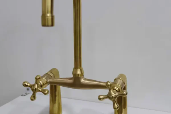 Unlacquered Brass Bridge Faucet with Elegant Linear Legs Classic design - Image 5